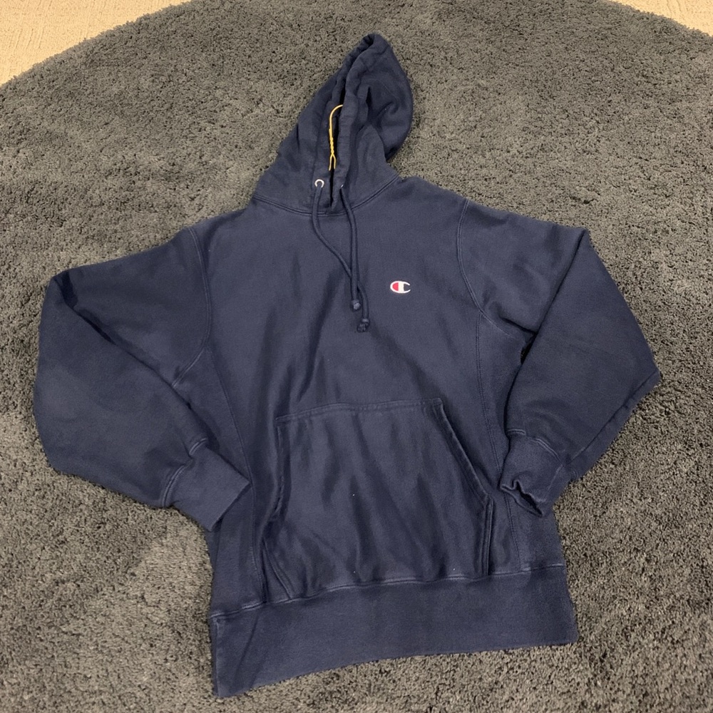 men’s champion navy blue hoodie